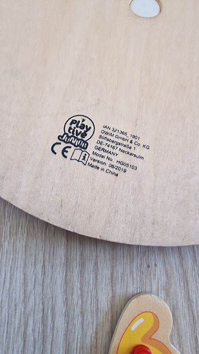 Relógio de brincar em madeira_COMO NOVO