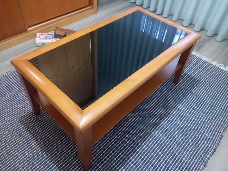 Mesa de centro sala estar em madeira macissa