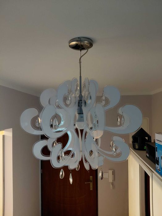 Lampa żyrandol italux z kryształkami plus plafon