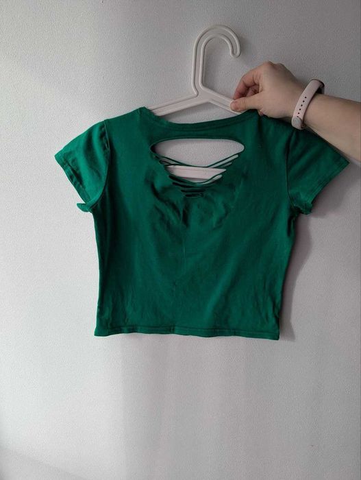 Krótki top dziewczęcy zielony