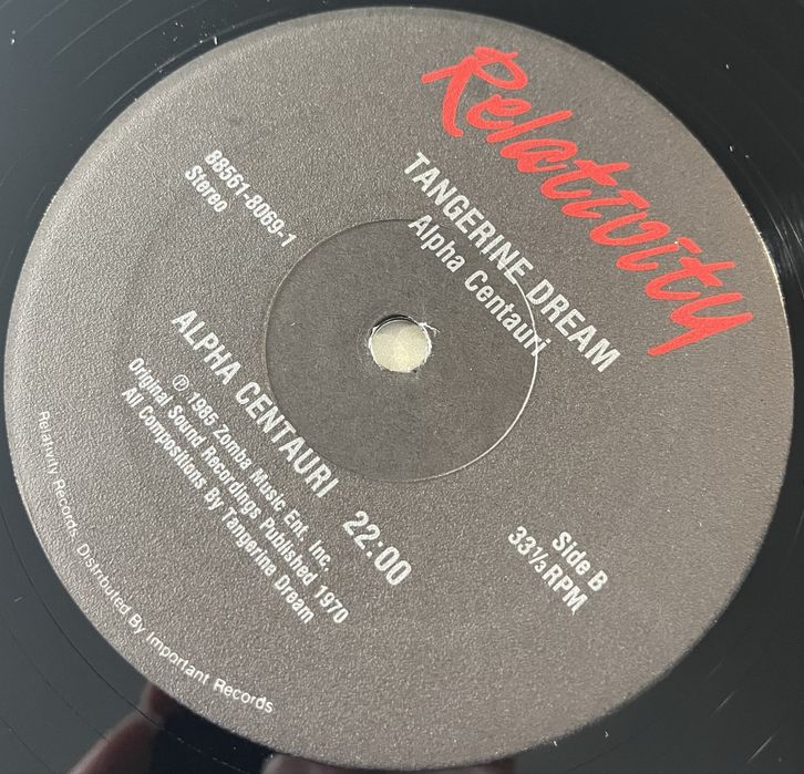 Tangerine Dream - Alpha Centauri (Winyl, USA, 1987, EX, Album, LP)