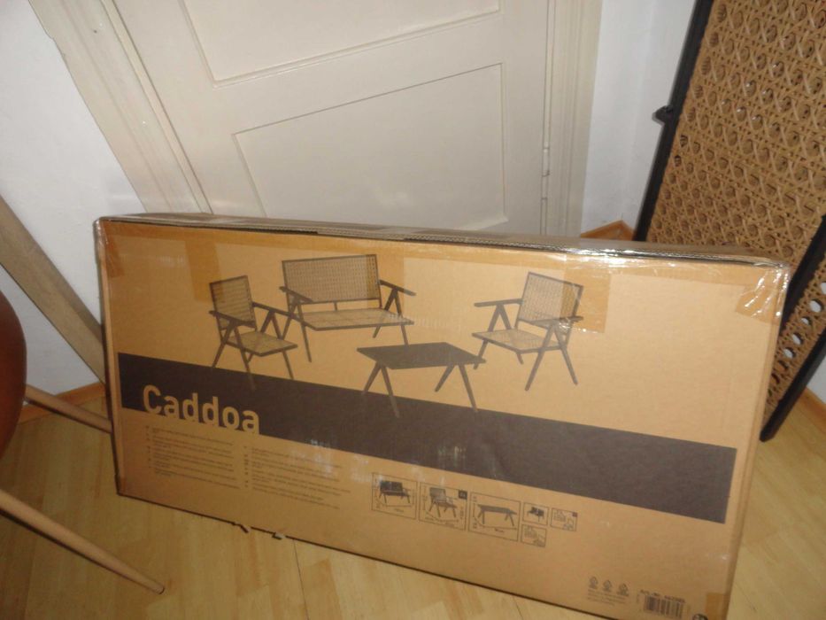 Zestaw ogrodowy stół 2 fotele i ławka