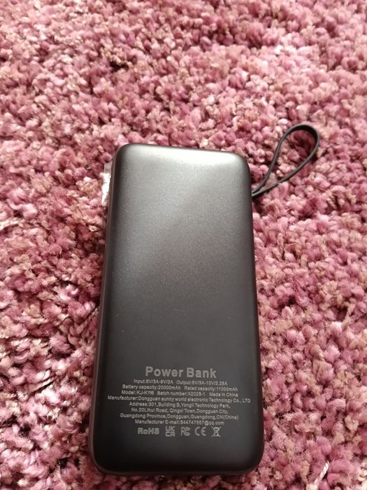 Powerbank 20000 mAh nova preta