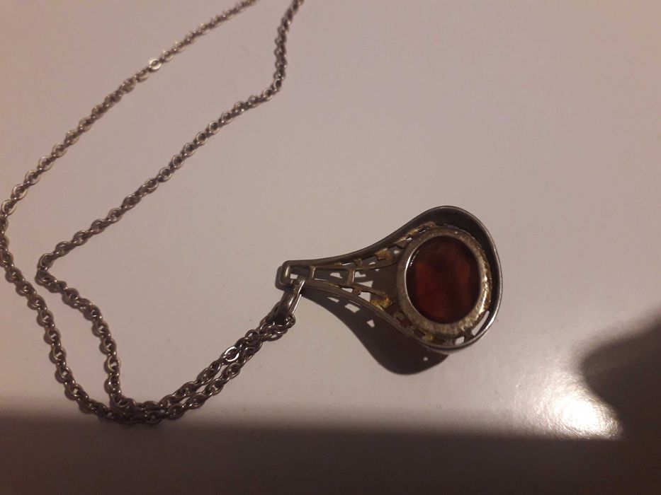 Zawieszka wisiorek srebro bursztyn