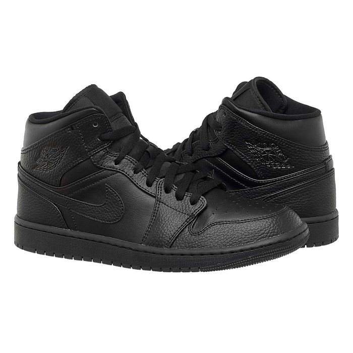 Кросівки чоловічі Jordan 1 Mid Triple Black (554724-091) ОРИГІНАЛ!
