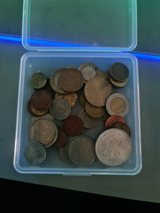 Lote moedas antigas e moedas de outros países
