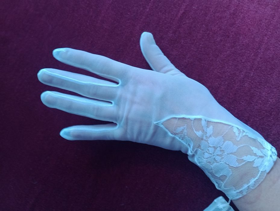 Lolita rękawiczki białe krótkie