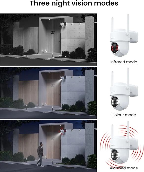 Zewnętrzna kamera monitorująca GALAYOU z baterią słoneczną – Kamera 2K