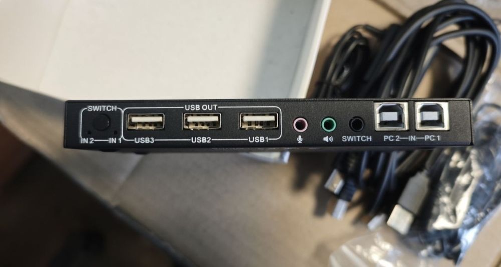 HDMI KVM Switch для 2х ПК 2×2 Dual Monitor, 4K, аудіо, пульт,