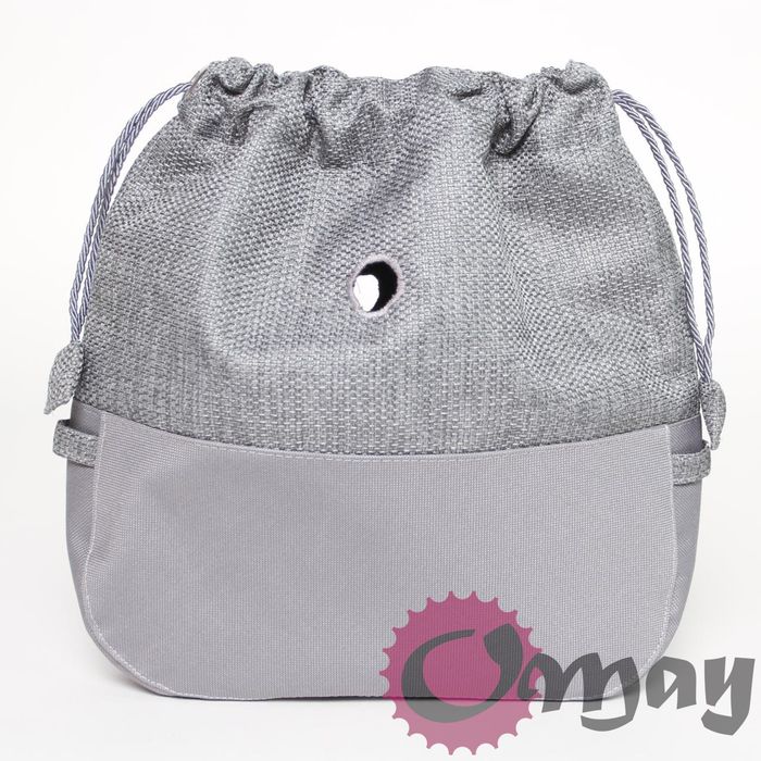 Szary organizer OBAG MOON LIGHT worek pleciony 2 kieszenie komin OMAY