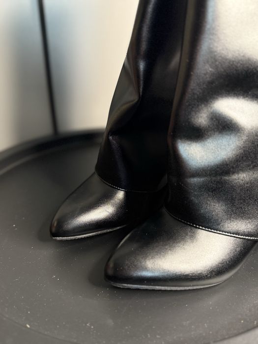 Сапоги козаки чоботи шкіряні на платформі 3 см zara