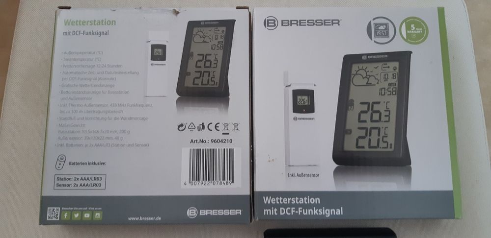 Метеостанция часы Bresser с выносным датчиком Bresser электронные часы