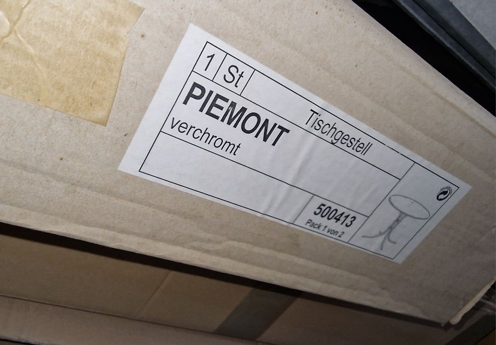 Nowy stół okrągły PIEMONT 100 cm – czarny blat