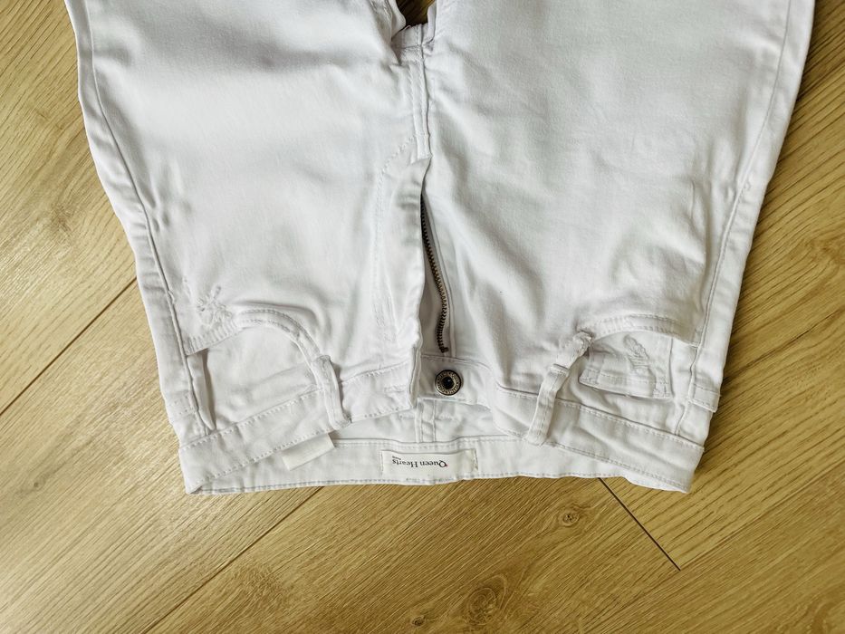 Spodnie dżinsowe białe S Queen Hearts