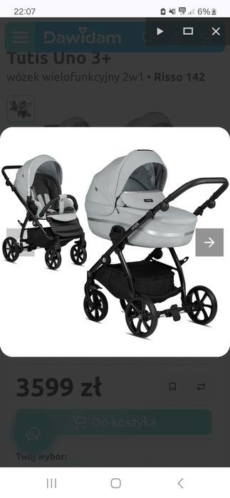 Wózek 2w1 Tutis Uno 3+, kolor Risso 142