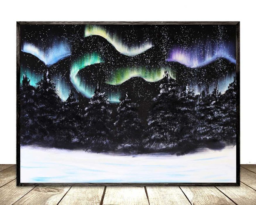 Zorza Polarna, obraz 70x50x2 cm