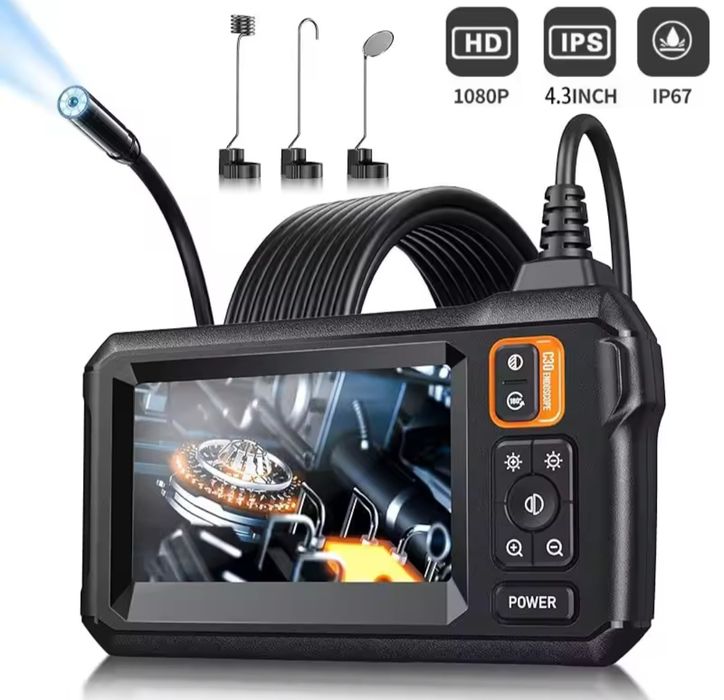 Endoskop  z wyświetlaczem 4,3", sondą 8,5 mm, kamerą, kablem