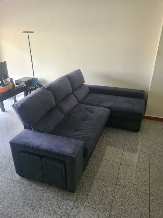 Sofá cama com chaise longue