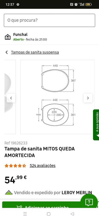 Tampa de sanita nova ainda em caixa de compra