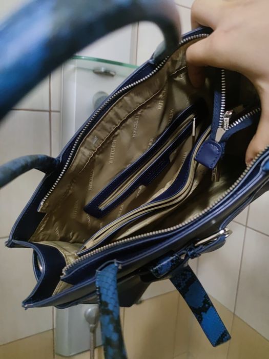 torba torebka Wittchen niebieska elegancka rozsuwana suwak zasuwana bl
