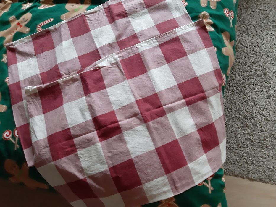 Poszewki kwadraty czerwone zestaw poduszka pościel prl vintage kolekcj