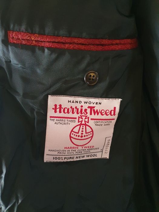 Harris Tweed Cento Mila , marynarka r.50, oversize, bordo