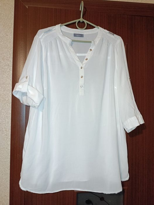 Білосніжна сорочка рубашка 100% віскоза L  XL