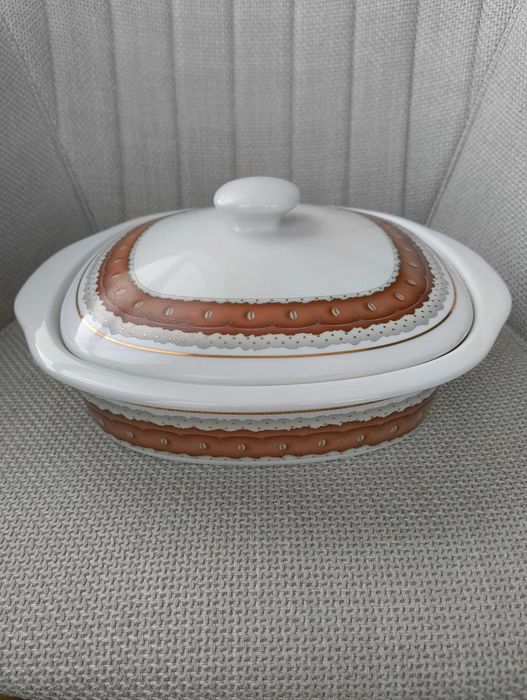 Terrina de faiança c/ suporte