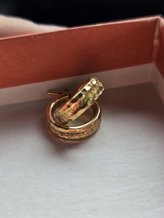 Kolczyki srebrne 925 grubo złocone 18k