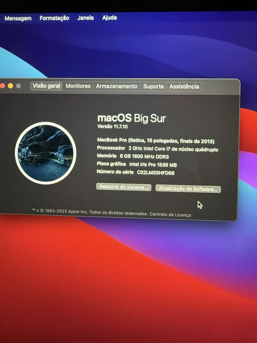 Macbook pro 15 polegadas 2013