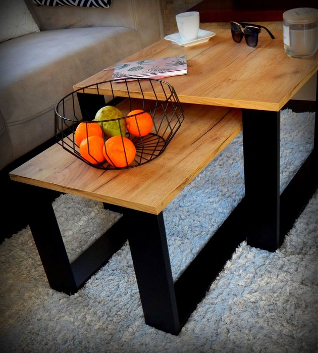 Stolik kawowy 2w1 stoliki kawowe komplet loftowy loft zestaw