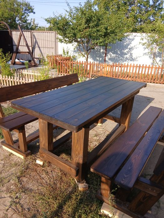 Качеля деревянная стол лавочка