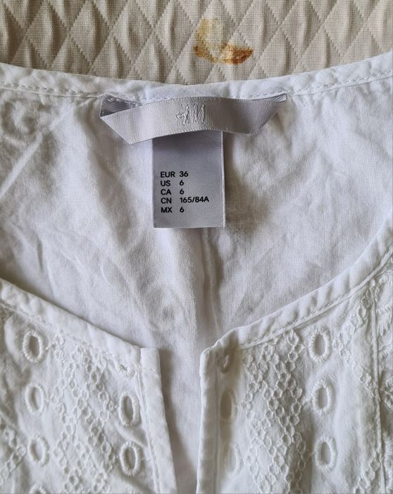 Sukienka midi H&M hafty ażurowa boho 36 S