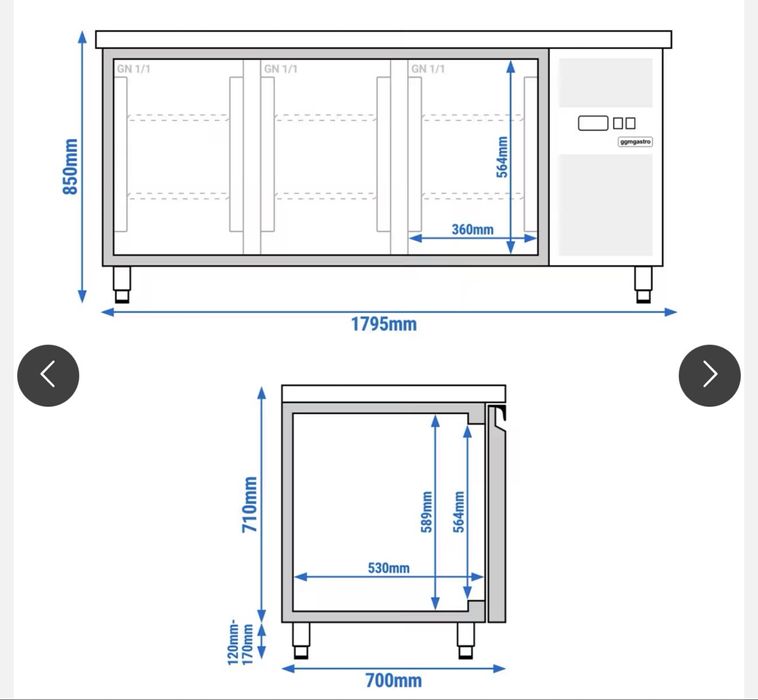 Balcao frio para restauracao
