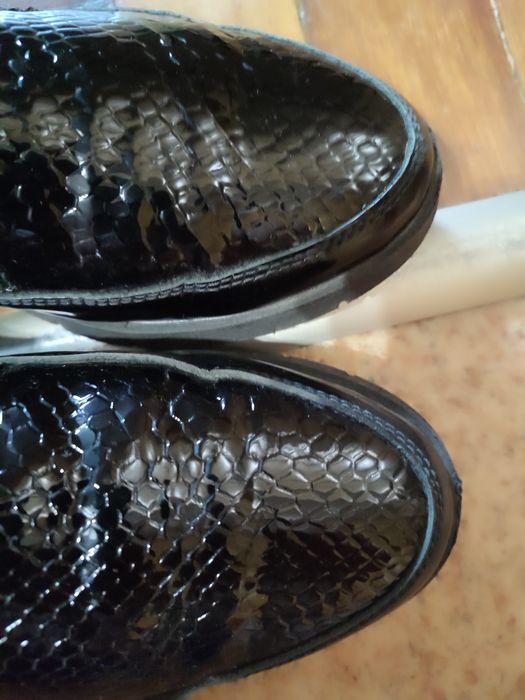 Слипоны женские р37 кожа лак+ замша