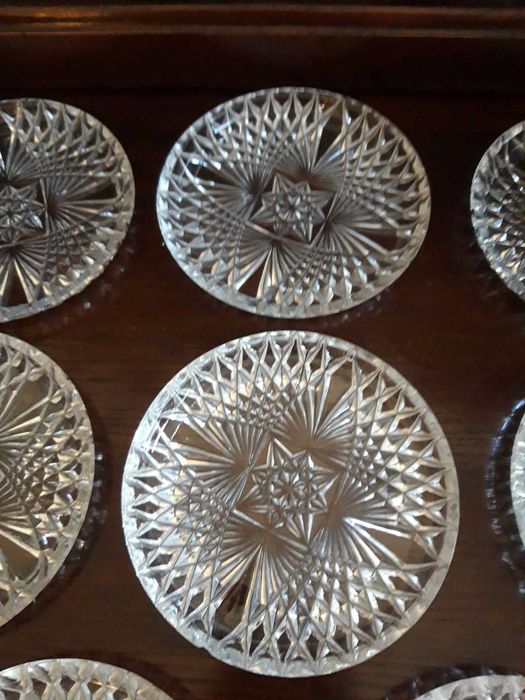 Komplet 7 krysztalowych talerzyków deserowych