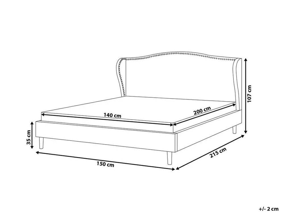 Cama de Casal em Tecido Estofada 140x200cm (Como Nova)