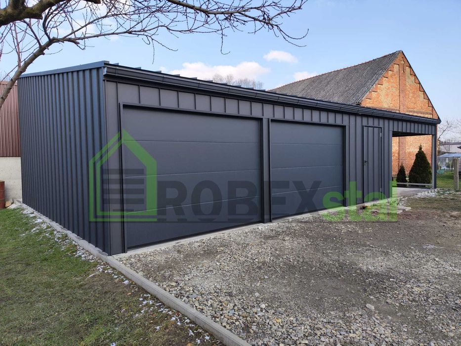 Garaż na rąbek o wymiarach 8,35 x 7,20 m