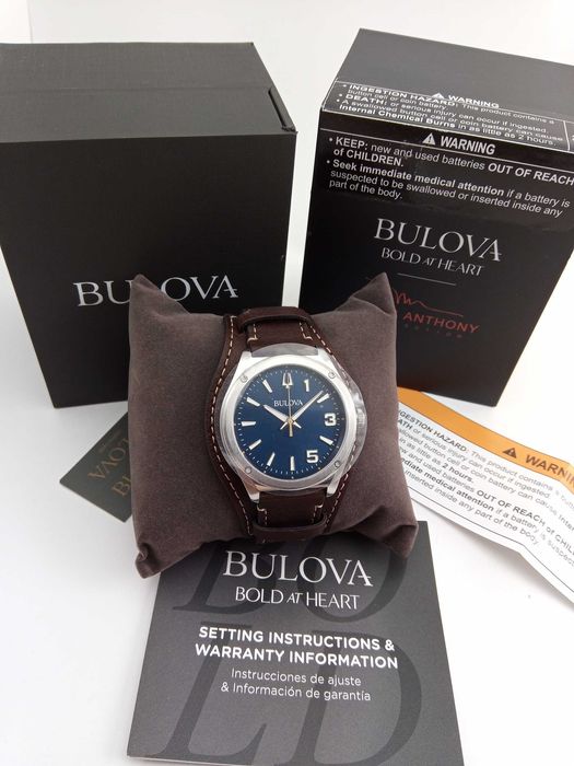 Bulova 96A313- мужские часы пилоты, винтажный стиль, сапфировое стекло ...