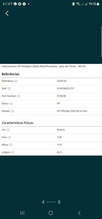 Impressora HP por estrear