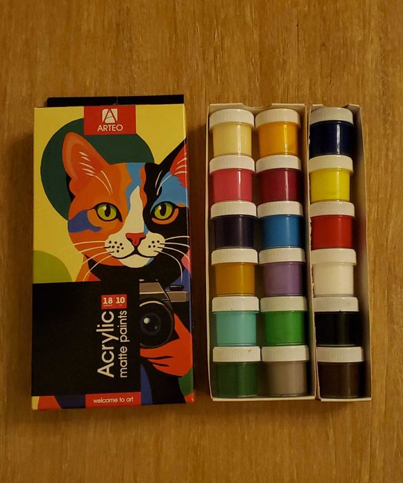Фарба акрилова від ARTEO (18 кольорів/10мл.)