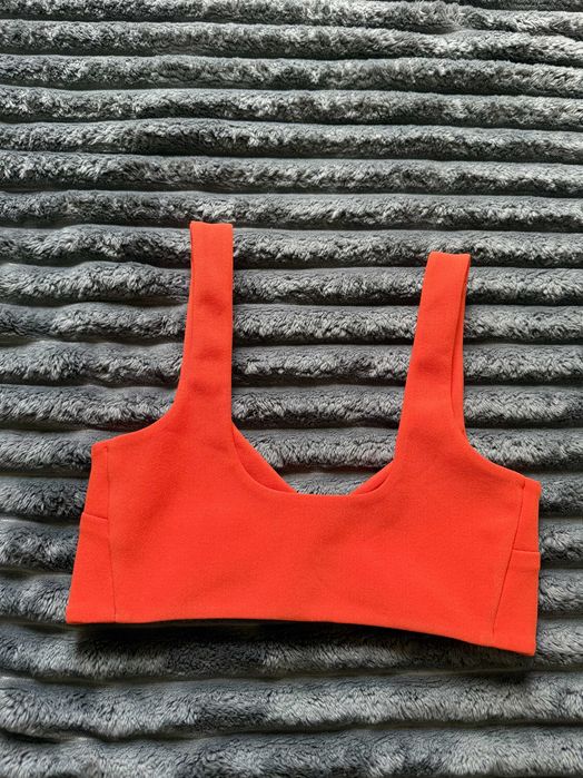 Bec & bridge Top curto S estilo bandage laranja alças finas