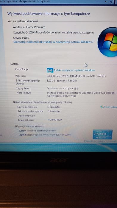 Laptop Acer + Akcesoria