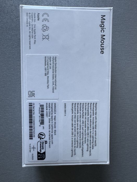 Мишка Apple Magic Mouse  (MMMQ3) Black, Нова, Запакована