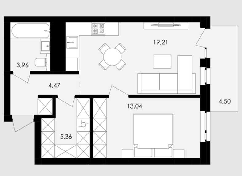 Avalon Yard 1 кімнатна БЕЗ КОМІСІЇ ідеальний варіант під інвестицію