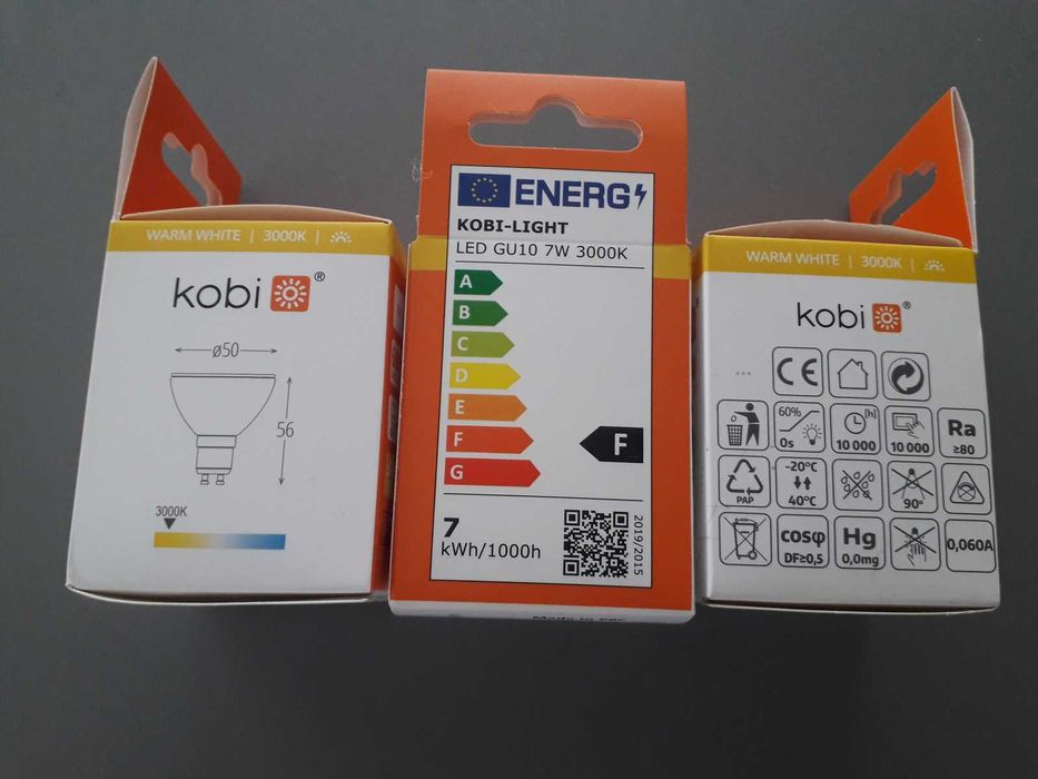 żarówki LED GU 10 7W nowe, komplet 3 szt.
