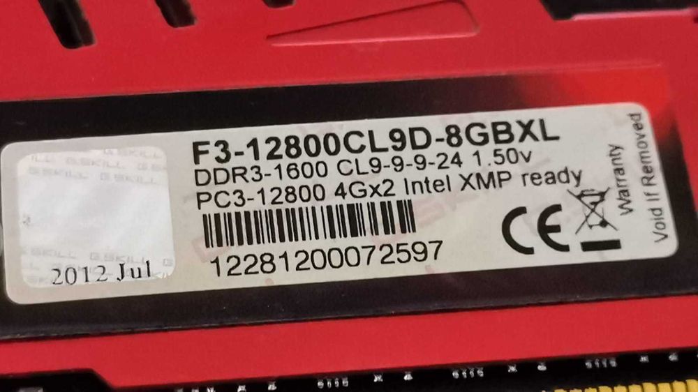 Vendo conjuntos RAM G.SKILL Ripjaws X DDR3-1600MHz 2x4GB 8GB
