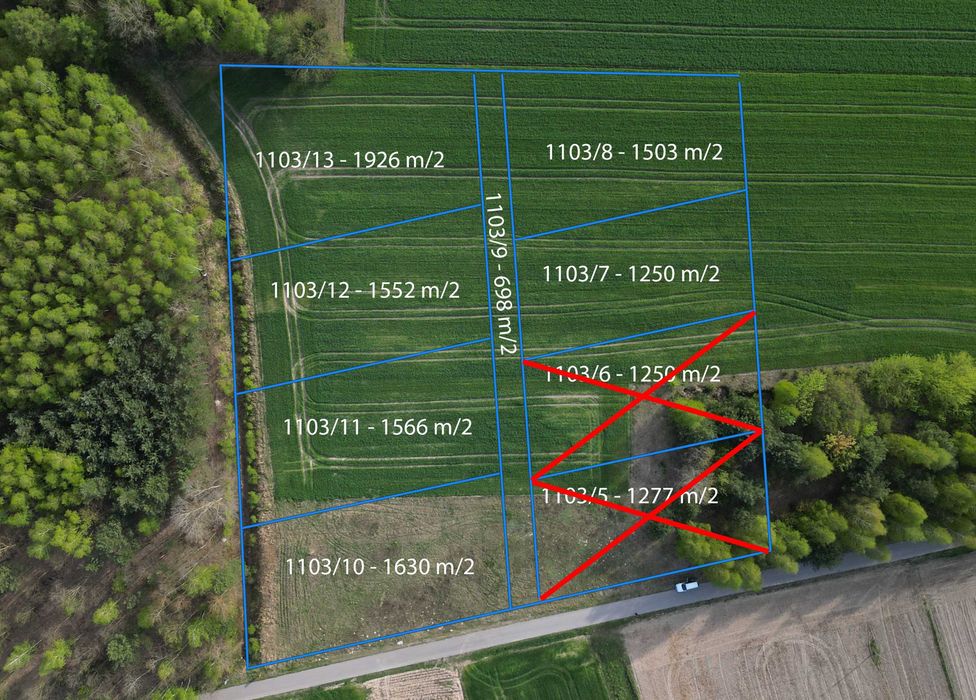 Działka budowlana 1250m2 Brzostówiec k/Radzynia Podlaskiego