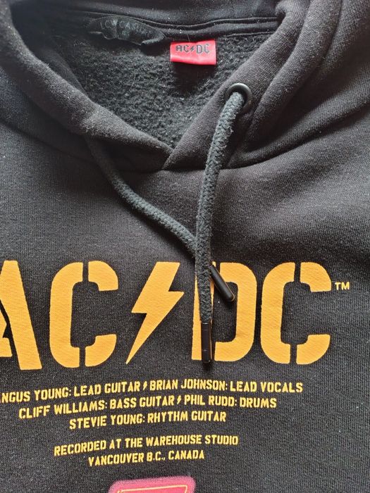 Bluza AC/DC z kapturem czarna XL na polarze