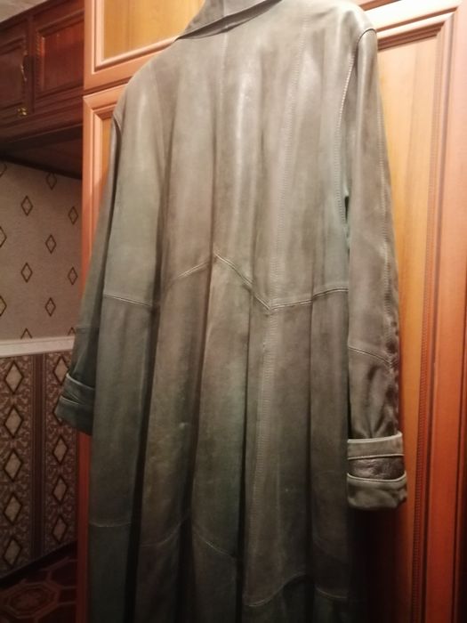 Плащ кожаний женский супер батал